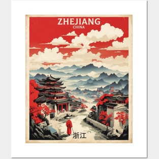 Zhejiang China Vintage Poster Tourism Posters and Art